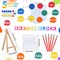 24 Sets Valentines Day Gifts for Kids Valentines Gift Painting Cards Painting Canvas Panel with Wooden Easel Watercolor Paints Kit for School Classroom Exchange Gift Valentine's Day Favor